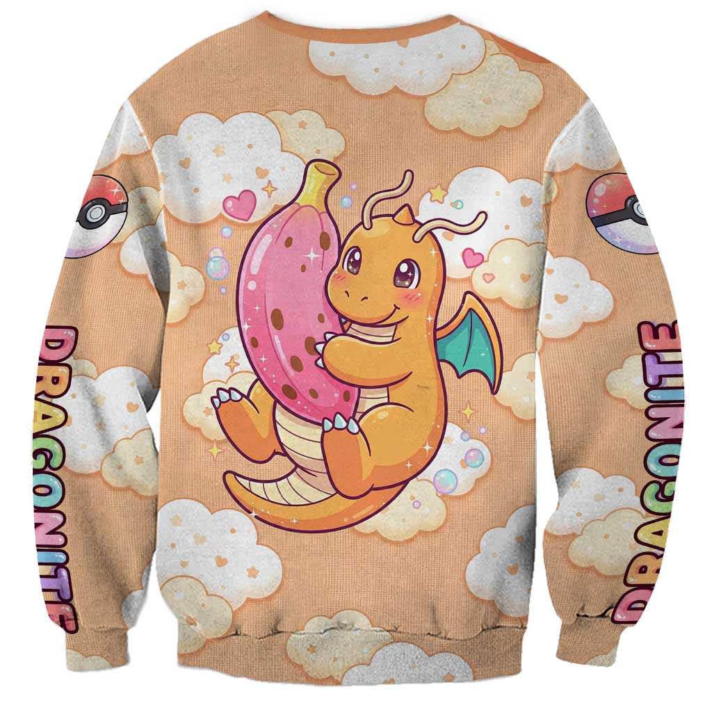 Dragonite Sweatshirt Whimsical Pastel Cloud Art
