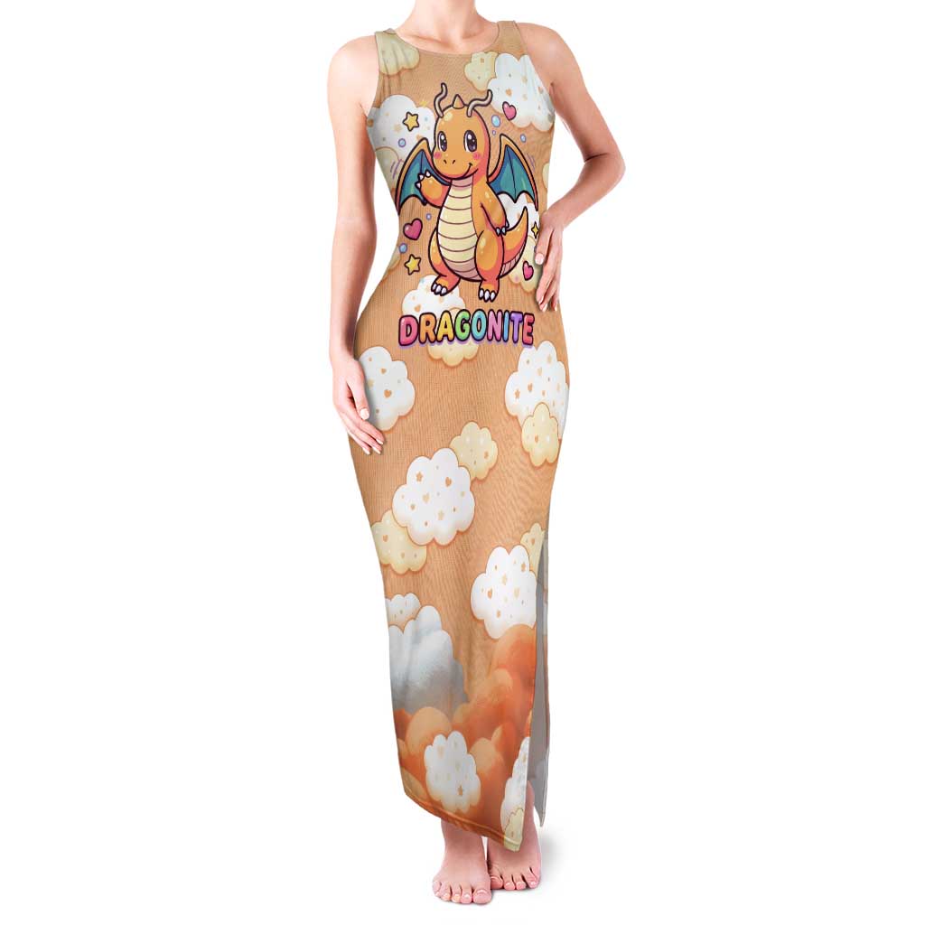 Dragonite Tank Maxi Dress Whimsical Pastel Cloud Art