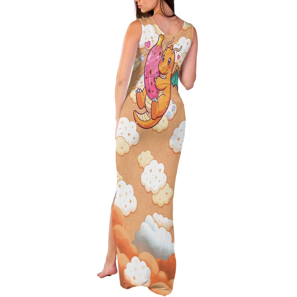 Dragonite Tank Maxi Dress Whimsical Pastel Cloud Art