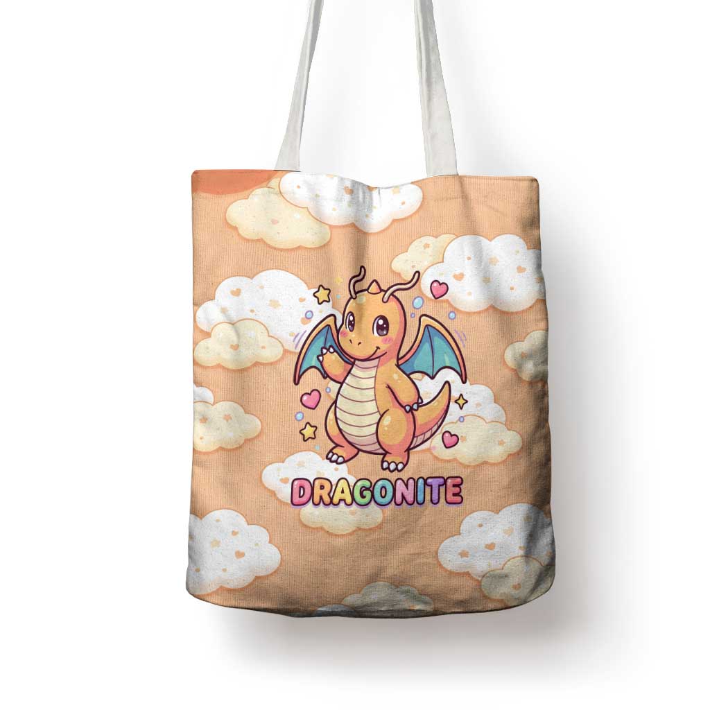Dragonite Tote Bag Whimsical Pastel Cloud Art