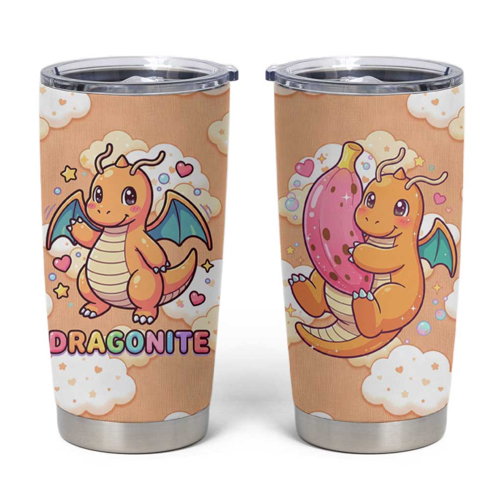 Dragonite Tumbler Cup Whimsical Pastel Cloud Art