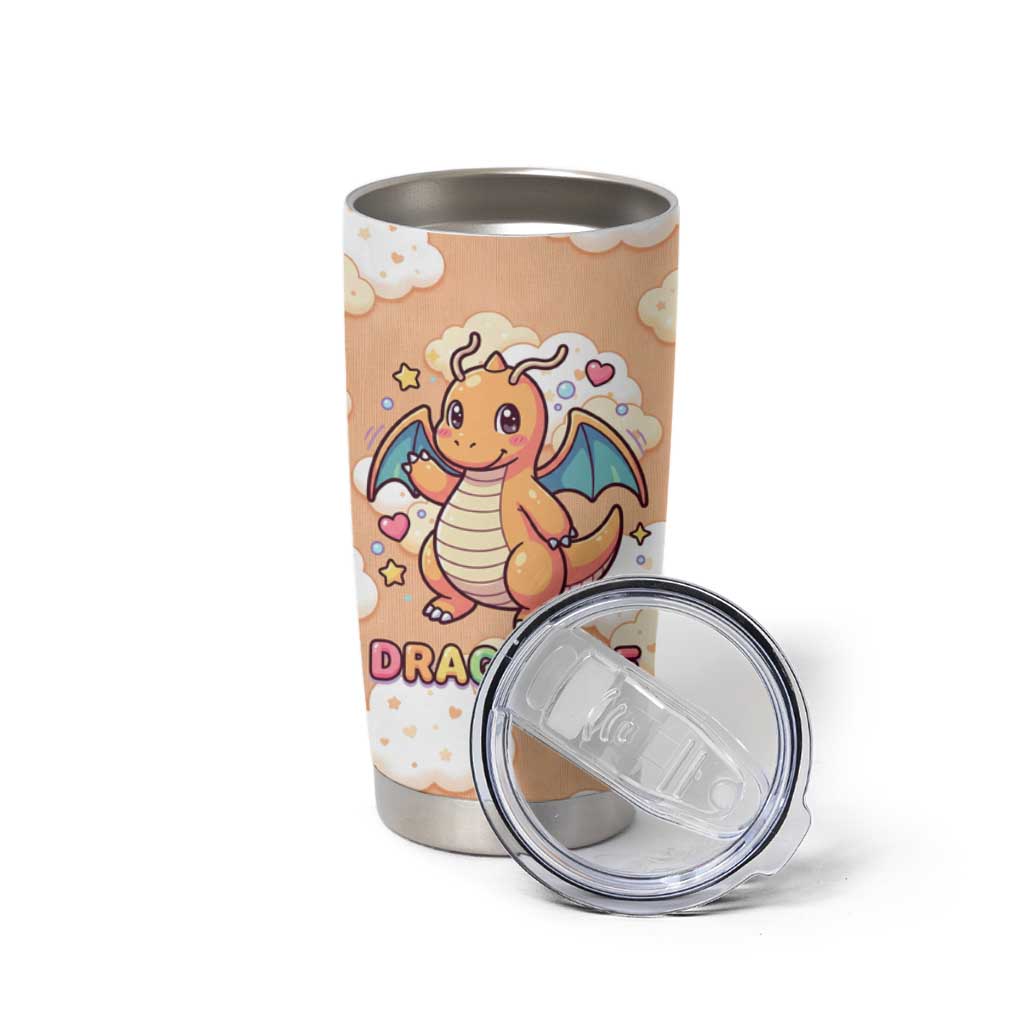 Dragonite Tumbler Cup Whimsical Pastel Cloud Art
