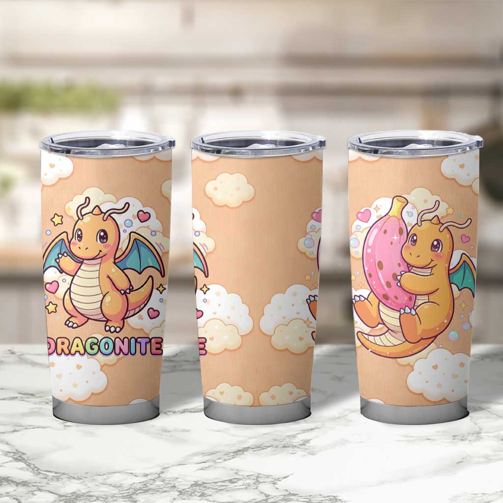 Dragonite Tumbler Cup Whimsical Pastel Cloud Art