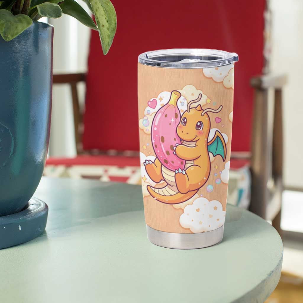 Dragonite Tumbler Cup Whimsical Pastel Cloud Art