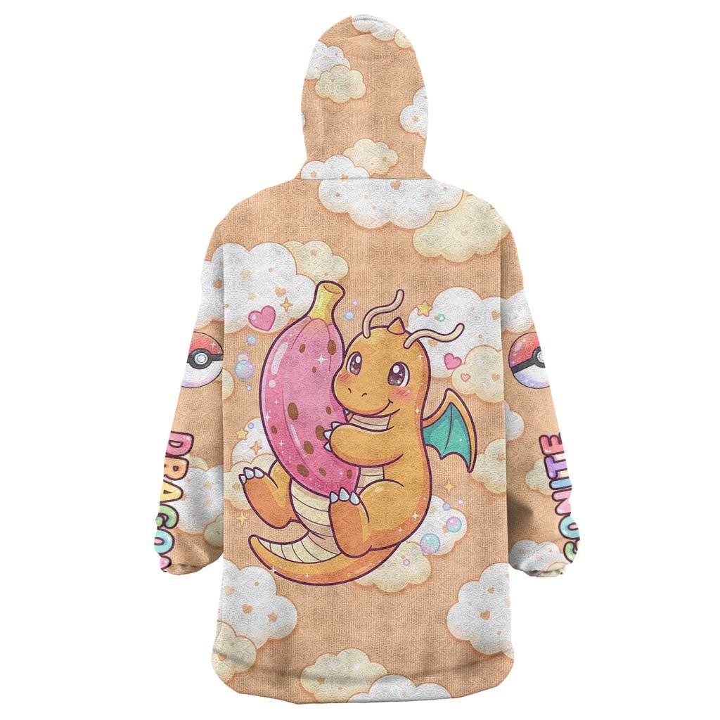 Dragonite Wearable Blanket Hoodie Whimsical Pastel Cloud Art