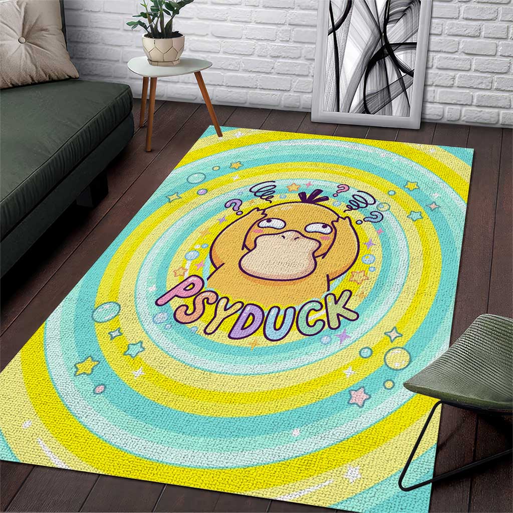 Psyduck Area Rug Vibrant Kawaii Splash Art