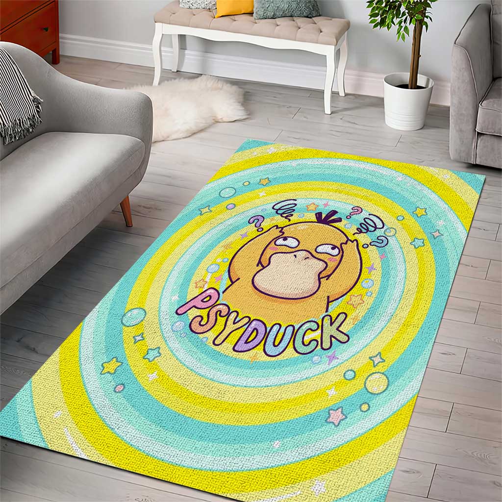 Psyduck Area Rug Vibrant Kawaii Splash Art