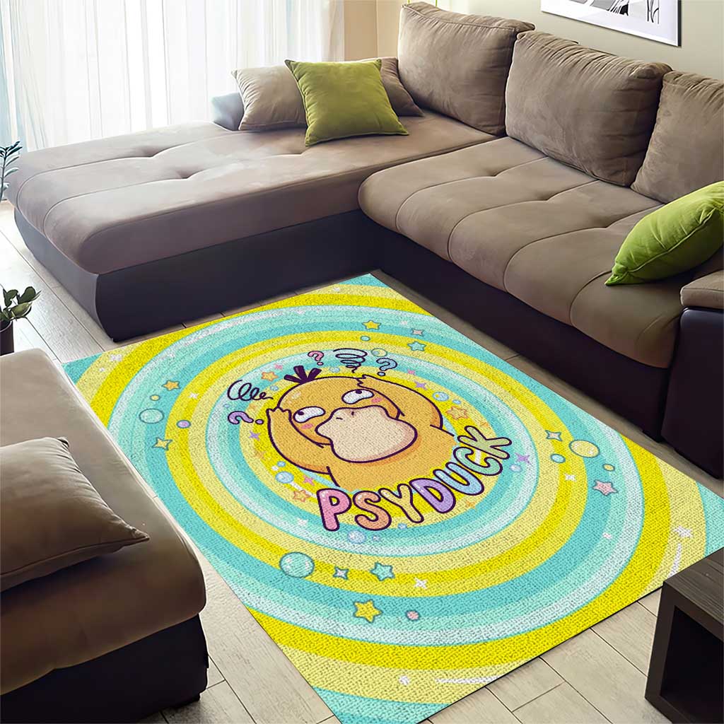 Psyduck Area Rug Vibrant Kawaii Splash Art