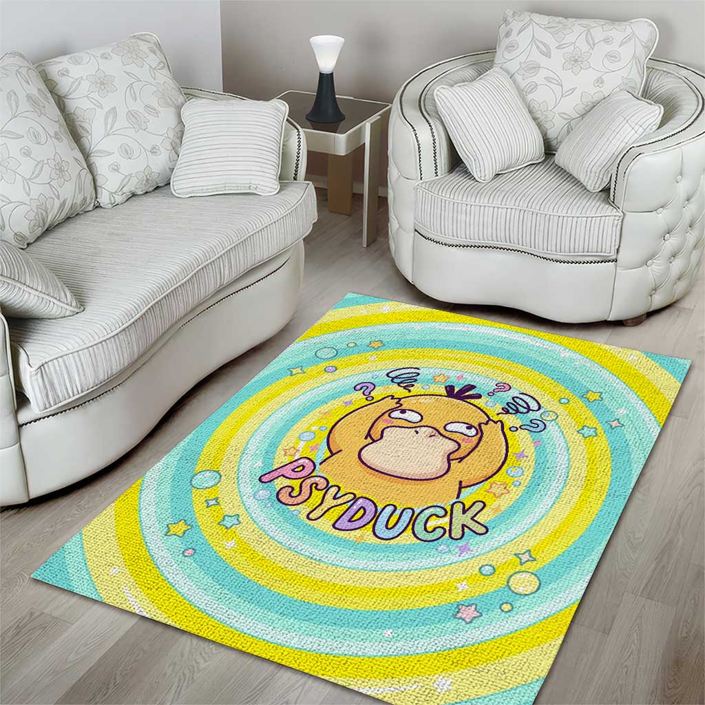 Psyduck Area Rug Vibrant Kawaii Splash Art