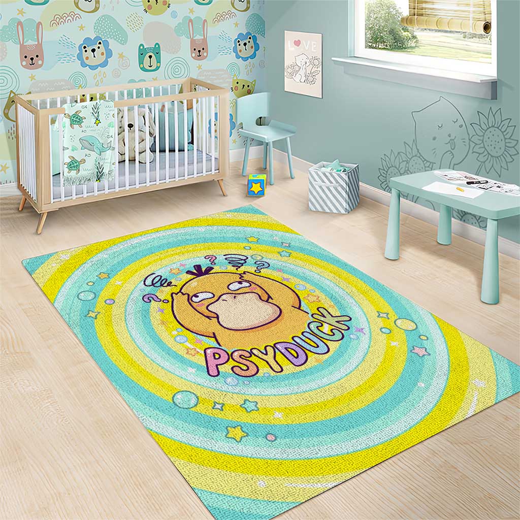 Psyduck Area Rug Vibrant Kawaii Splash Art