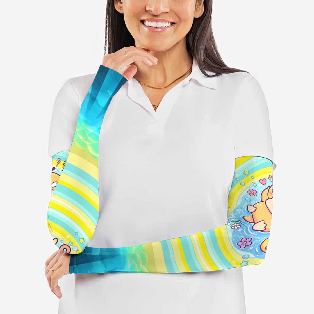 Psyduck Arm Sleeves Vibrant Kawaii Splash Art