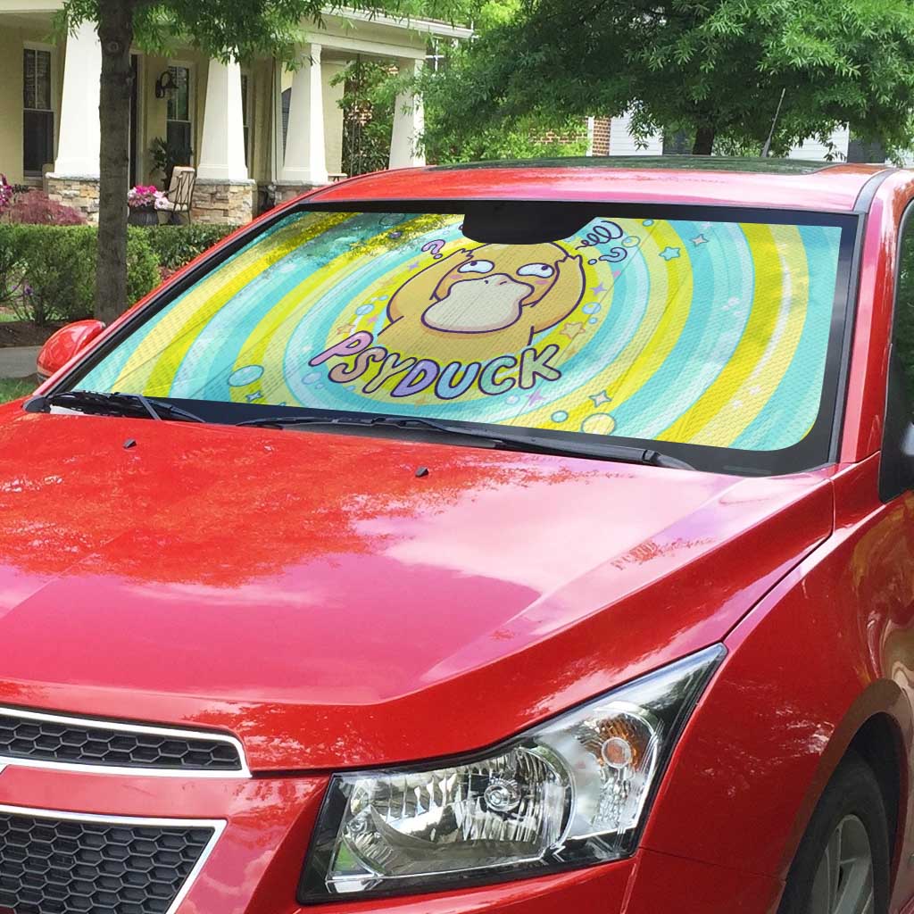 Psyduck Auto Sun Shade Vibrant Kawaii Splash Art