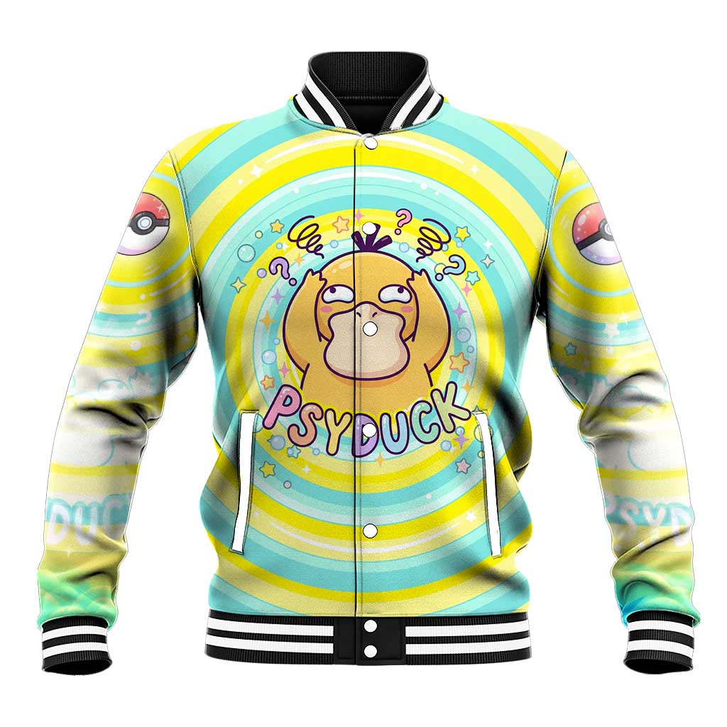 Psyduck Baseball Jacket Vibrant Kawaii Splash Art