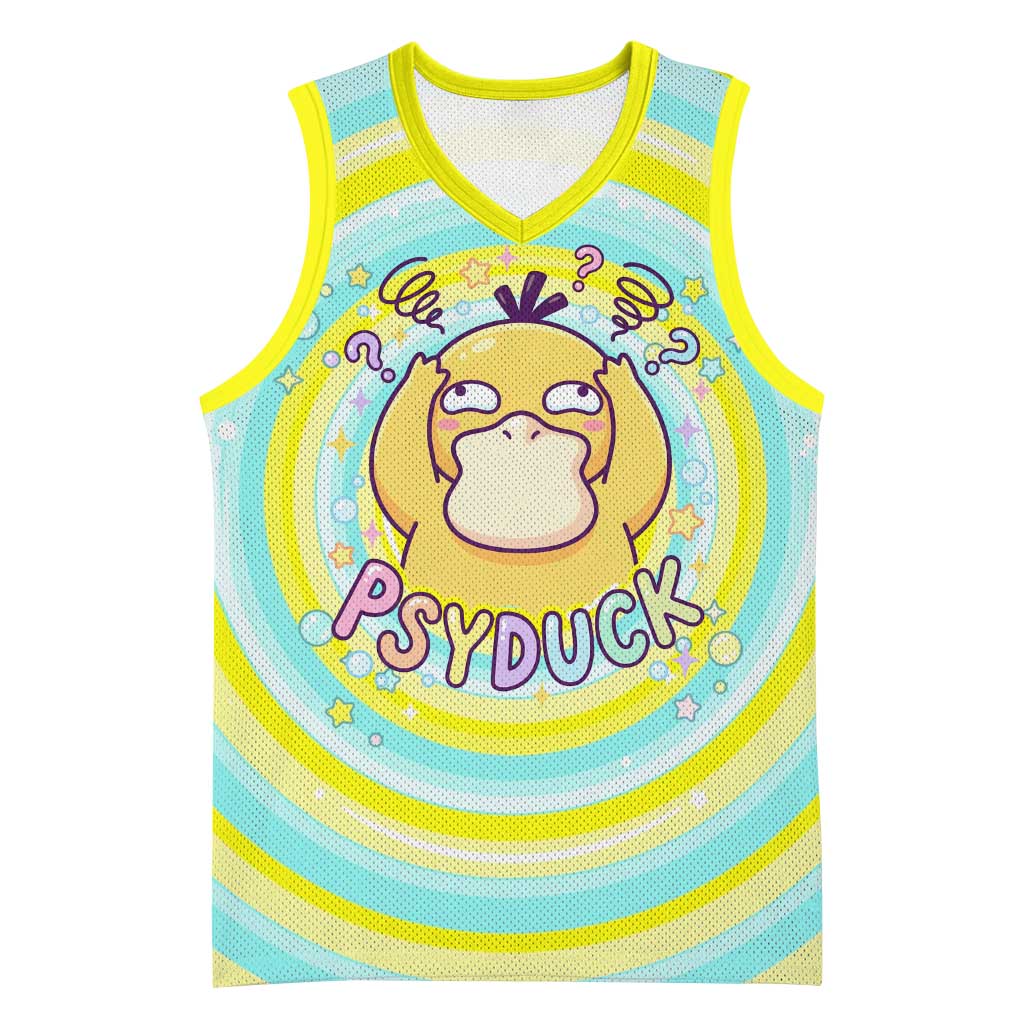 Psyduck Basketball Jersey Vibrant Kawaii Splash Art