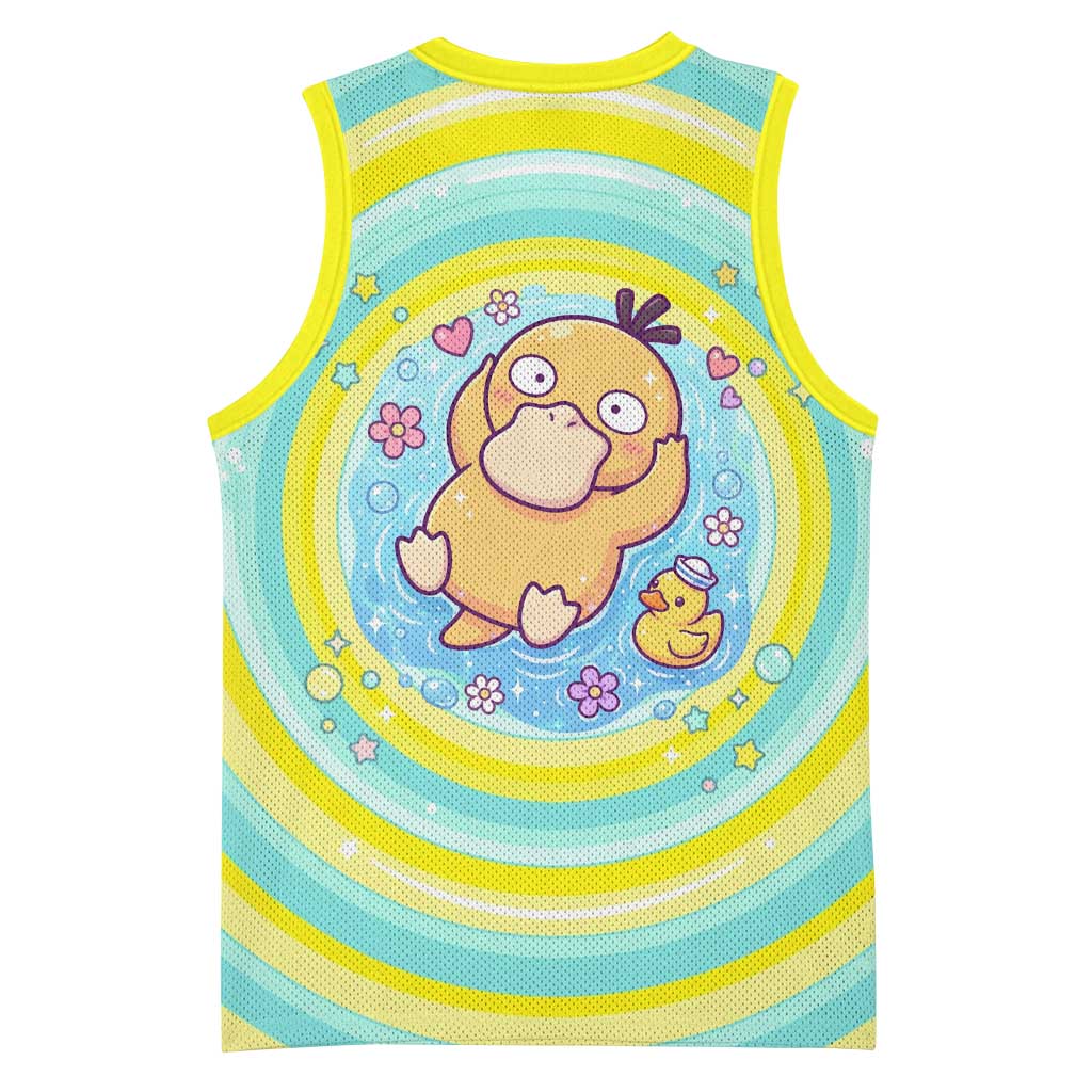 Psyduck Basketball Jersey Vibrant Kawaii Splash Art