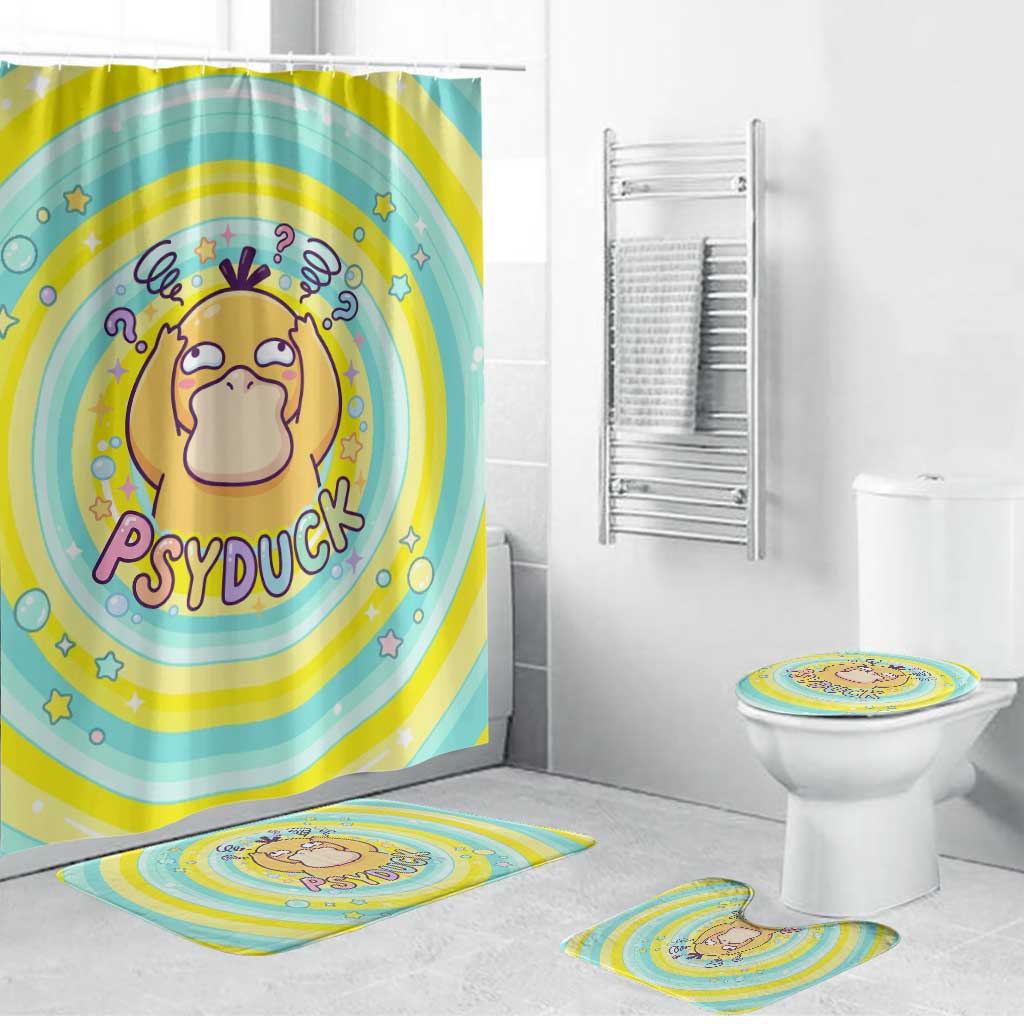 Psyduck Bathroom Set Vibrant Kawaii Splash Art