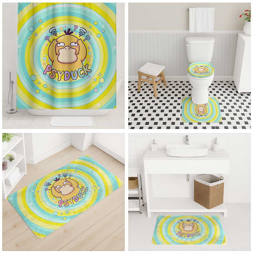 Psyduck Bathroom Set Vibrant Kawaii Splash Art