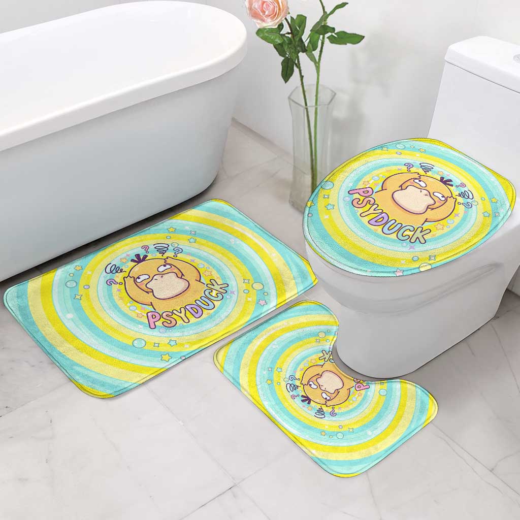 Psyduck Bathroom Set Vibrant Kawaii Splash Art