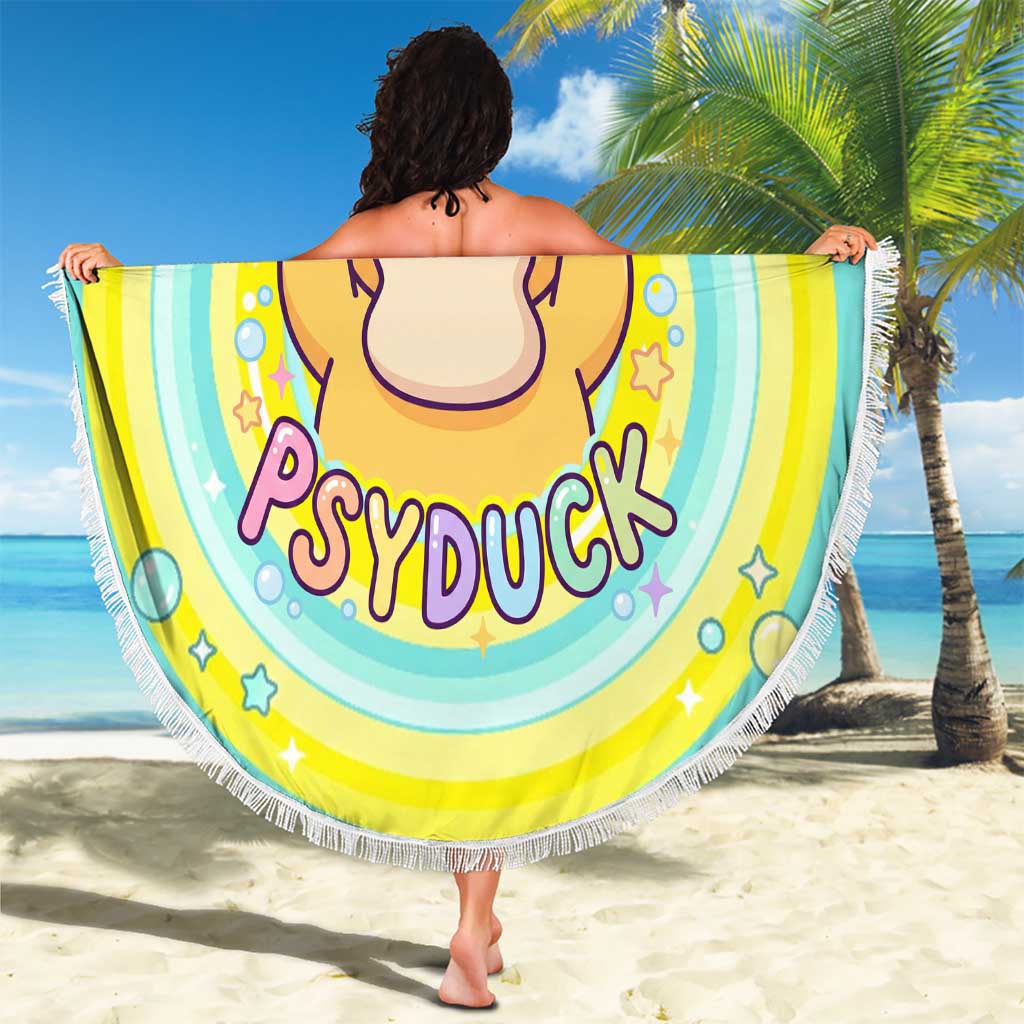 Psyduck Beach Blanket Vibrant Kawaii Splash Art
