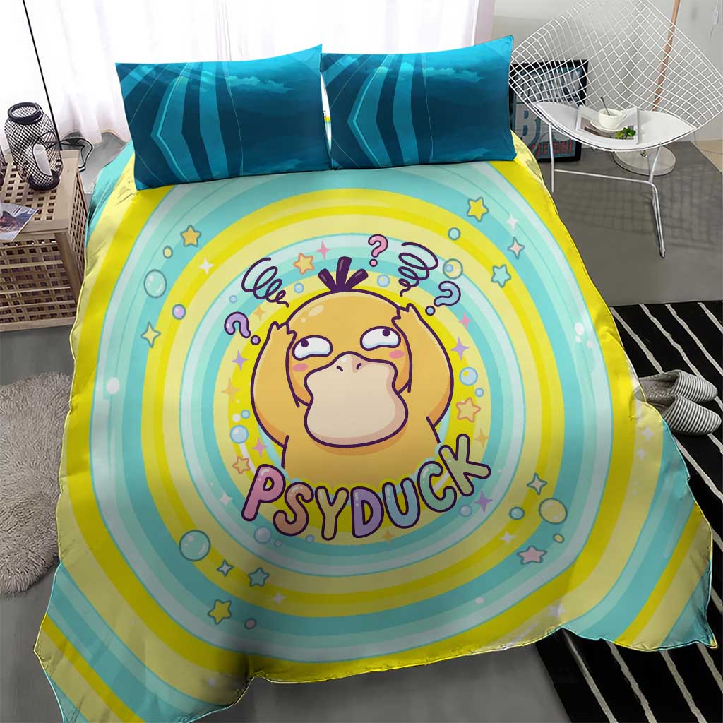 Psyduck Bedding Set Vibrant Kawaii Splash Art