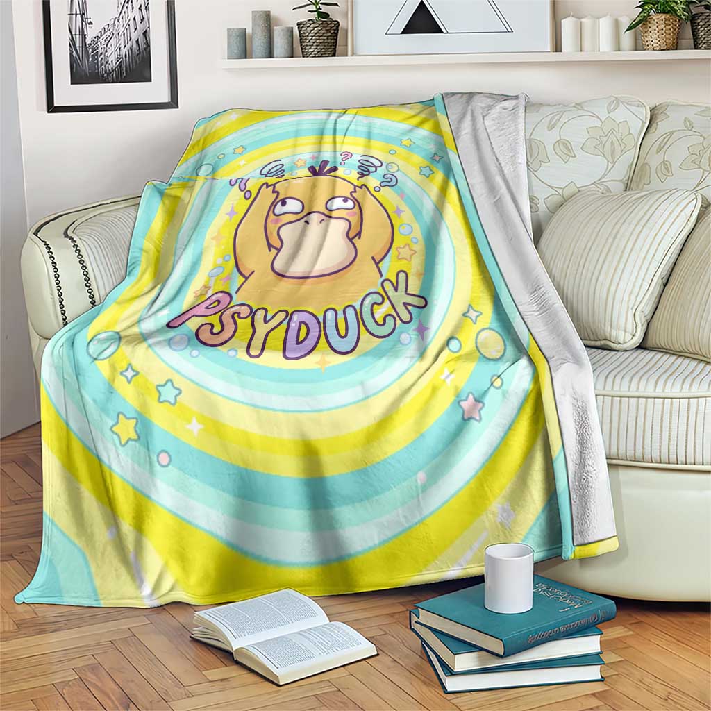 Psyduck Blanket Vibrant Kawaii Splash Art
