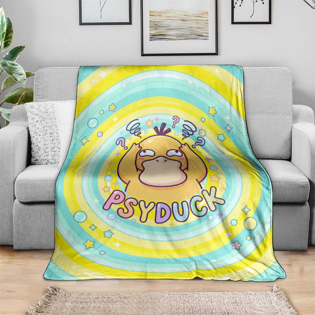 Psyduck Blanket Vibrant Kawaii Splash Art