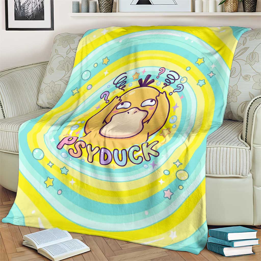Psyduck Blanket Vibrant Kawaii Splash Art