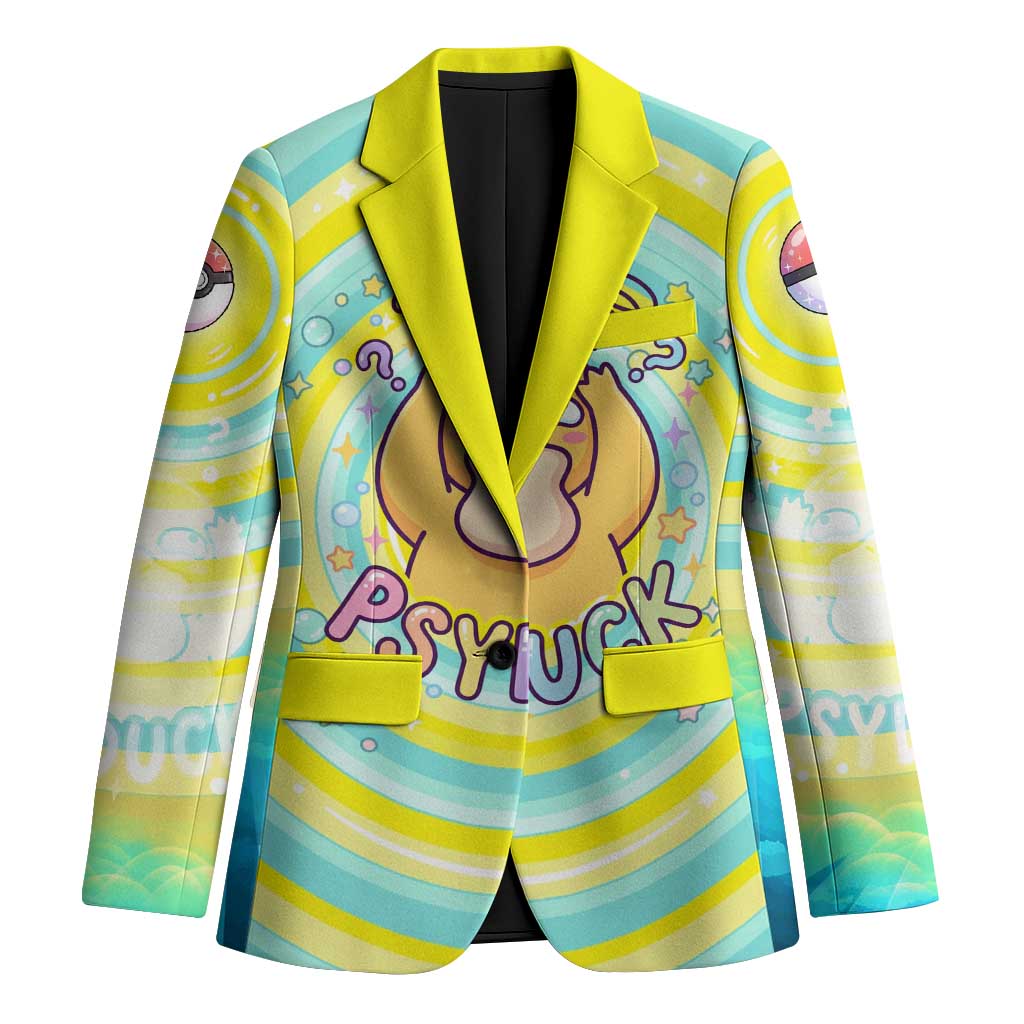 Psyduck Blazer Vibrant Kawaii Splash Art
