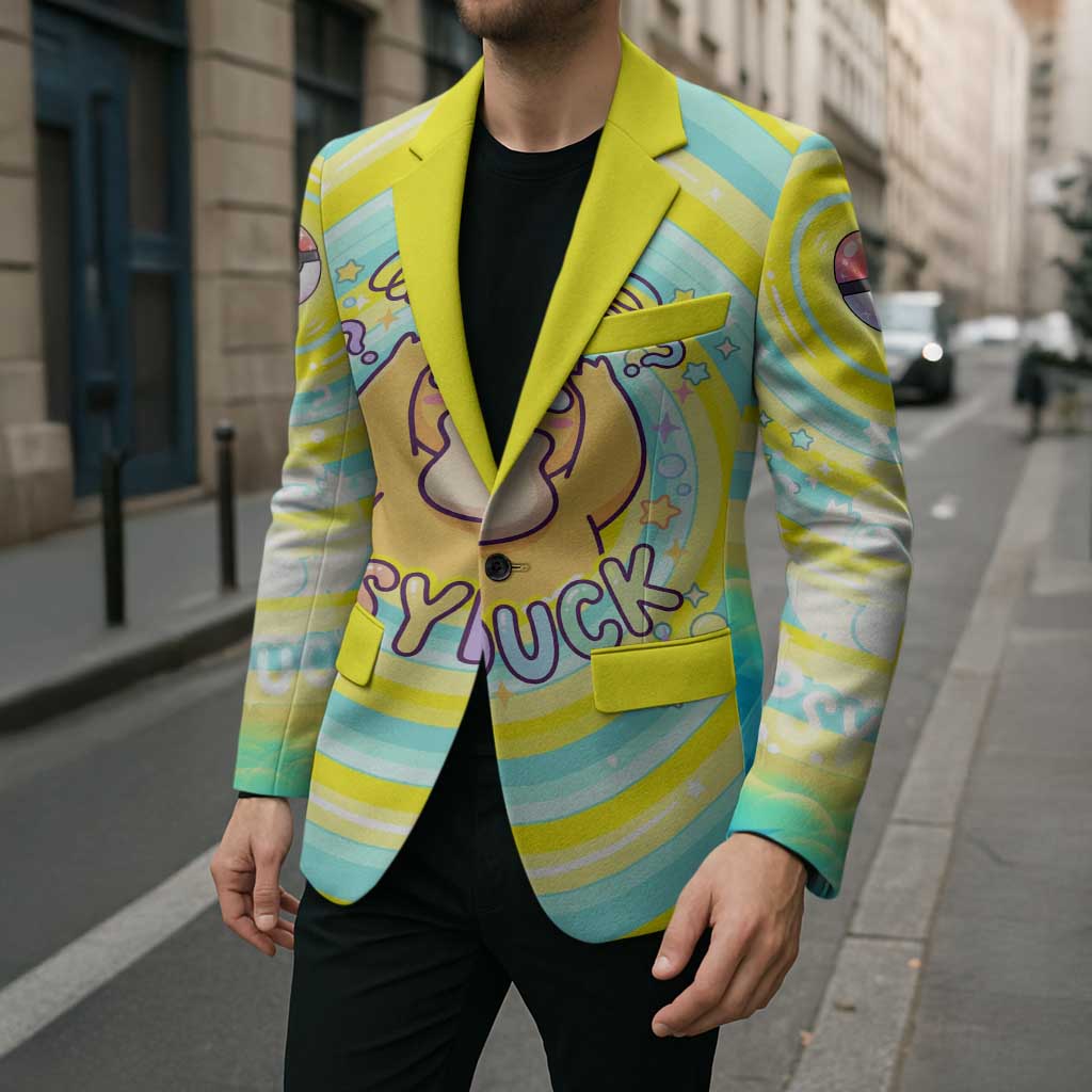 Psyduck Blazer Vibrant Kawaii Splash Art