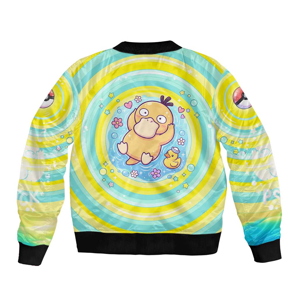 Psyduck Bomber Jacket Vibrant Kawaii Splash Art