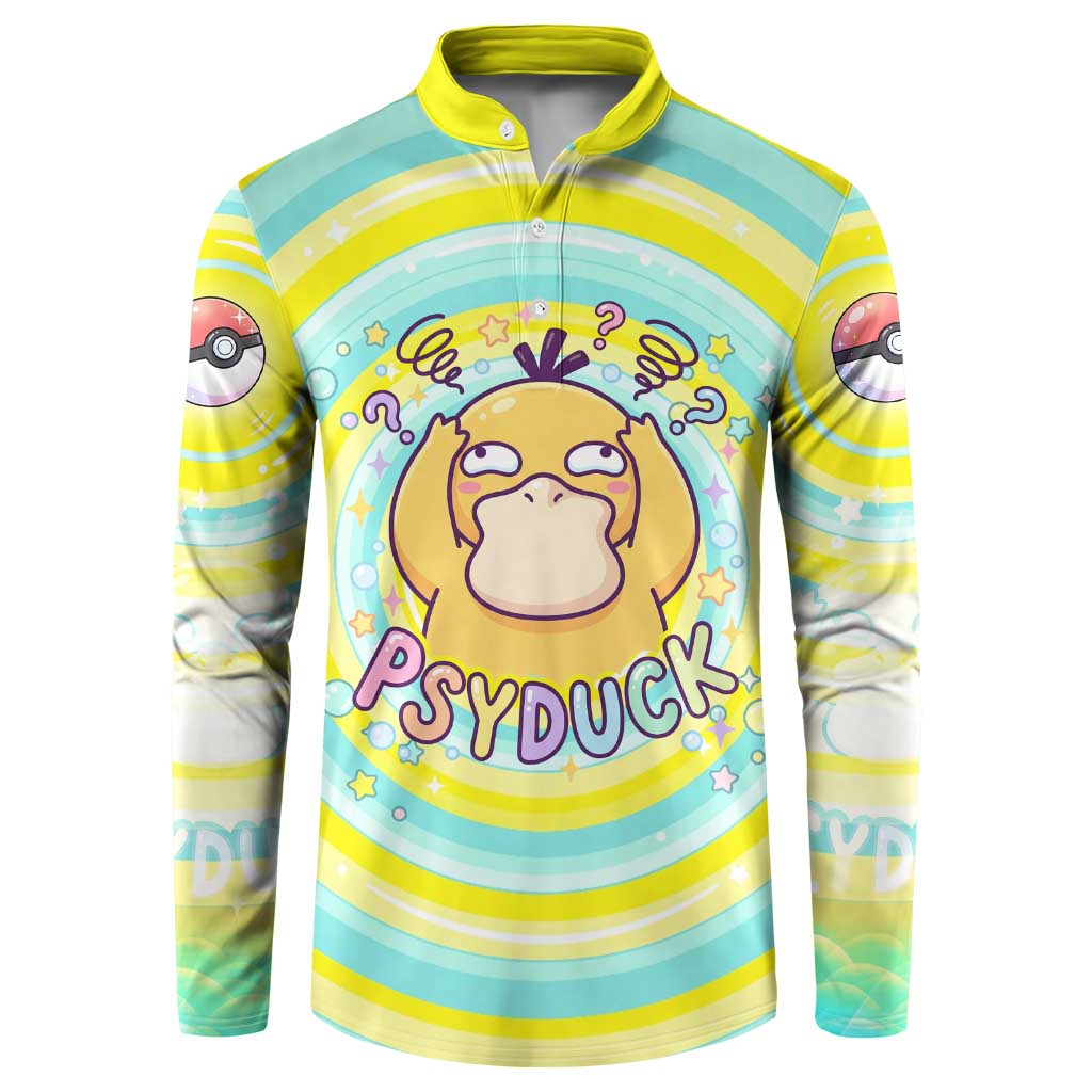 Psyduck Button Sweatshirt Vibrant Kawaii Splash Art