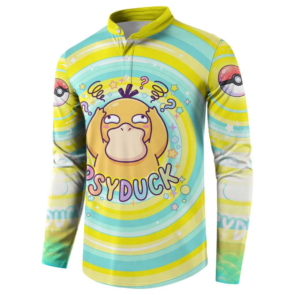 Psyduck Button Sweatshirt Vibrant Kawaii Splash Art