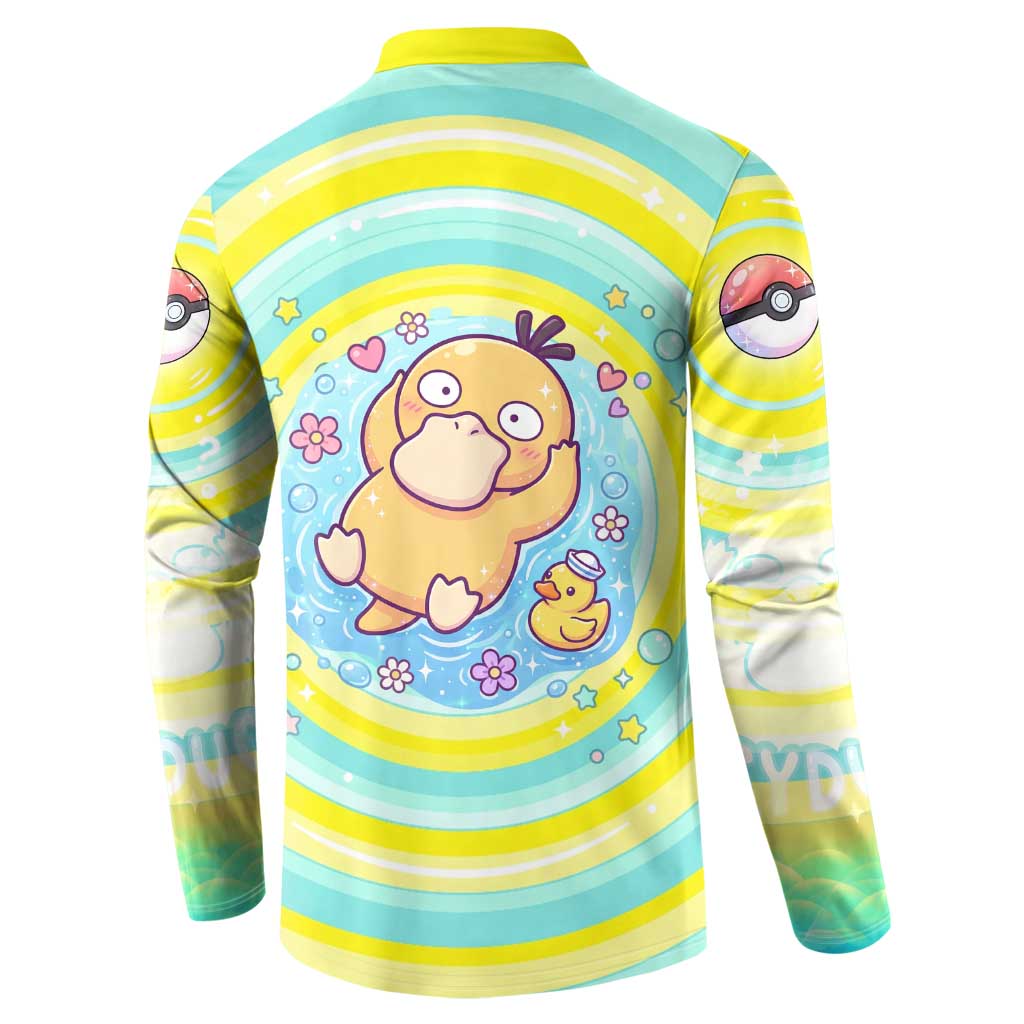 Psyduck Button Sweatshirt Vibrant Kawaii Splash Art