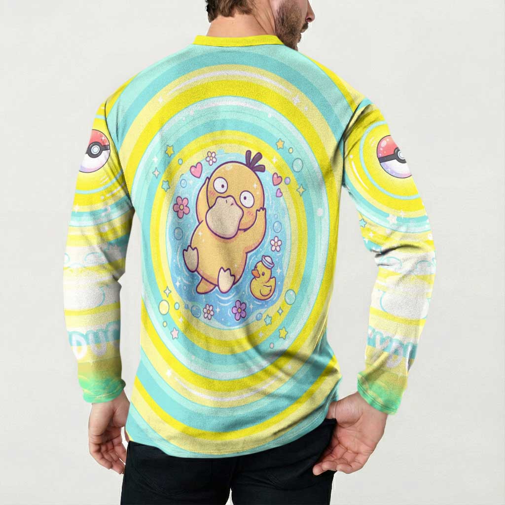 Psyduck Button Sweatshirt Vibrant Kawaii Splash Art