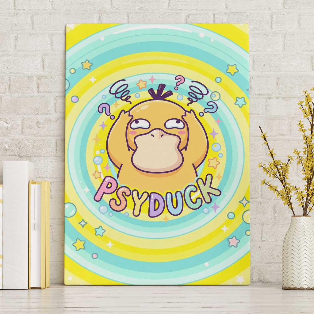 Psyduck Canvas Wall Art Vibrant Kawaii Splash Art
