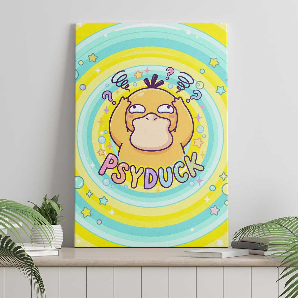 Psyduck Canvas Wall Art Vibrant Kawaii Splash Art