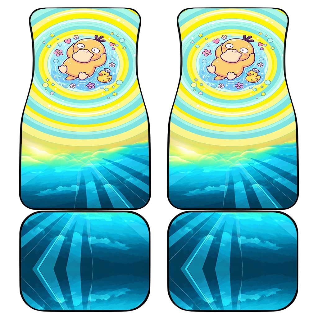 Psyduck Car Mats Vibrant Kawaii Splash Art