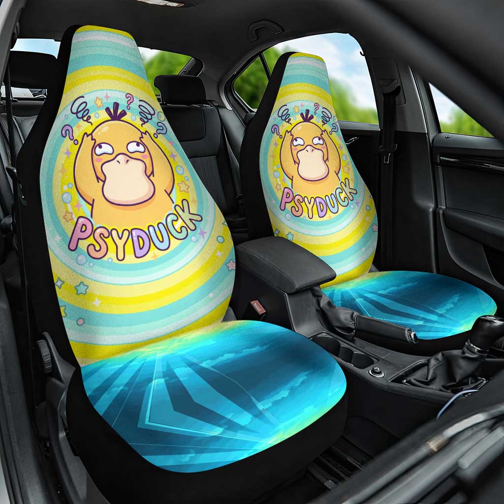 Psyduck Car Seat Cover Vibrant Kawaii Splash Art