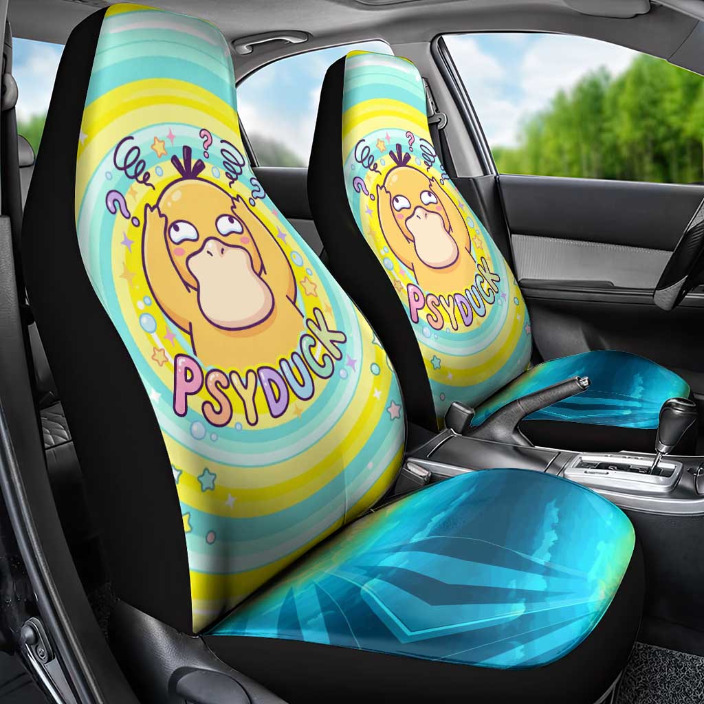 Psyduck Car Seat Cover Vibrant Kawaii Splash Art