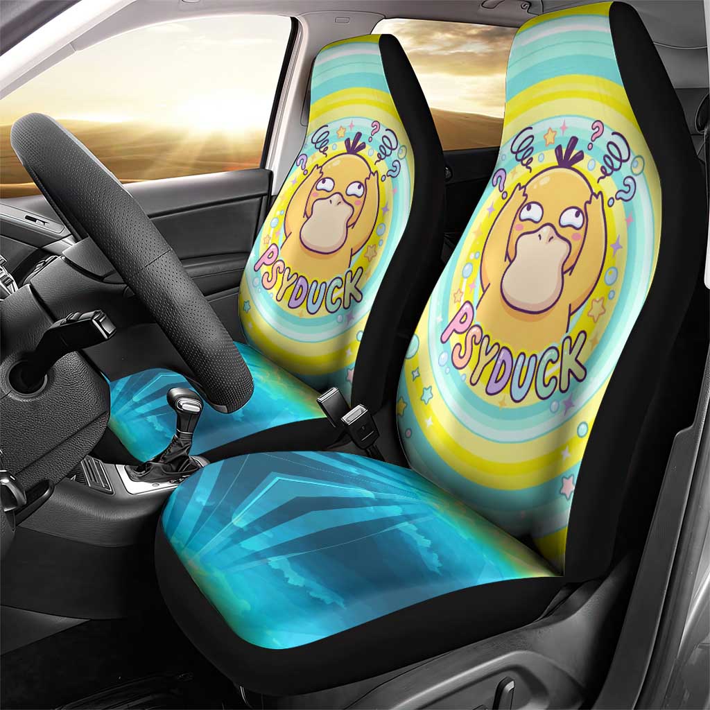 Psyduck Car Seat Cover Vibrant Kawaii Splash Art