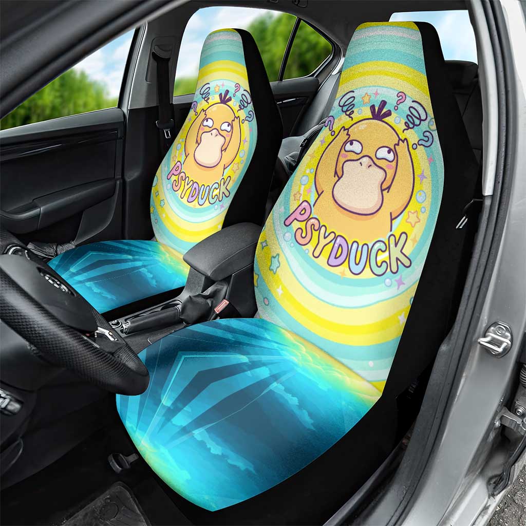 Psyduck Car Seat Cover Vibrant Kawaii Splash Art