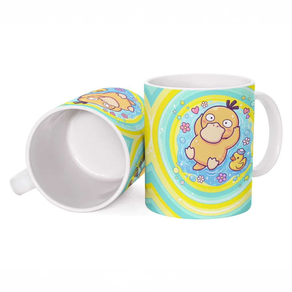 Psyduck Ceramic Mug Vibrant Kawaii Splash Art