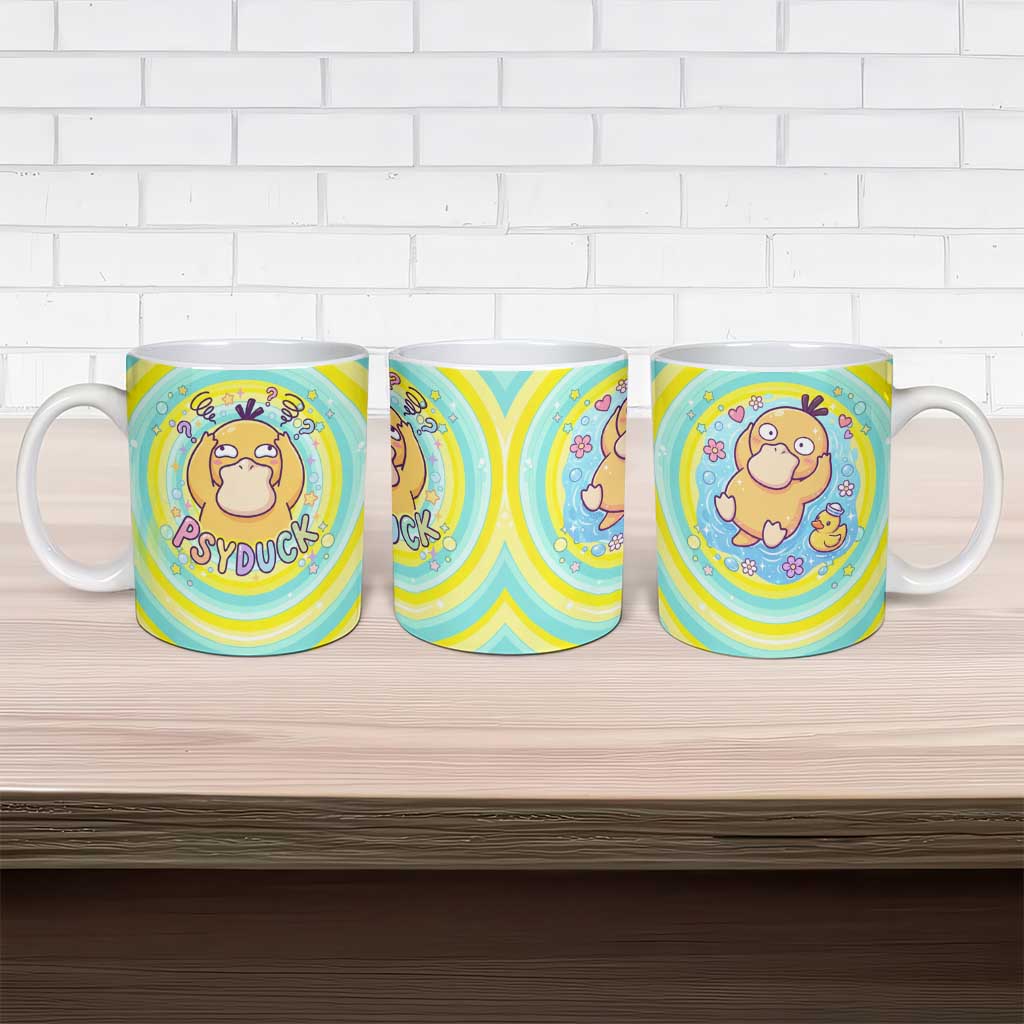 Psyduck Ceramic Mug Vibrant Kawaii Splash Art