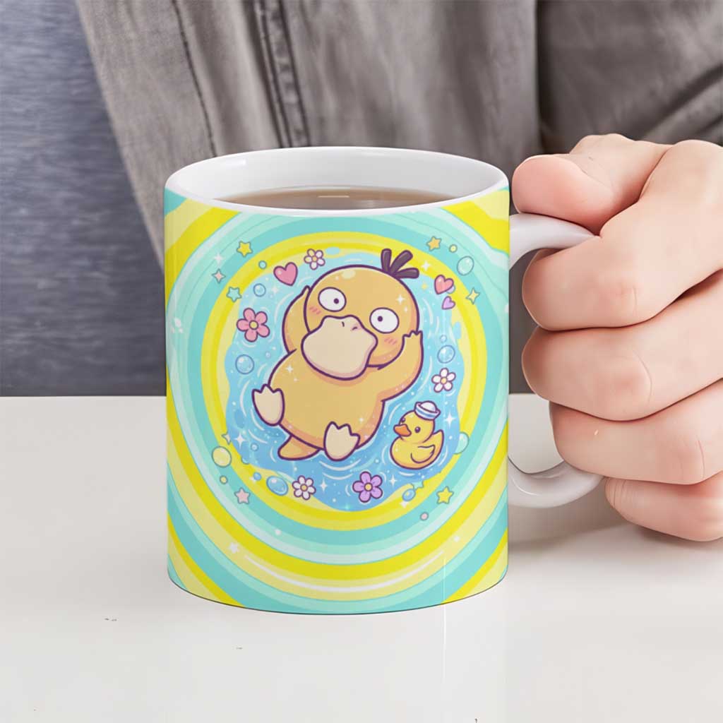 Psyduck Ceramic Mug Vibrant Kawaii Splash Art