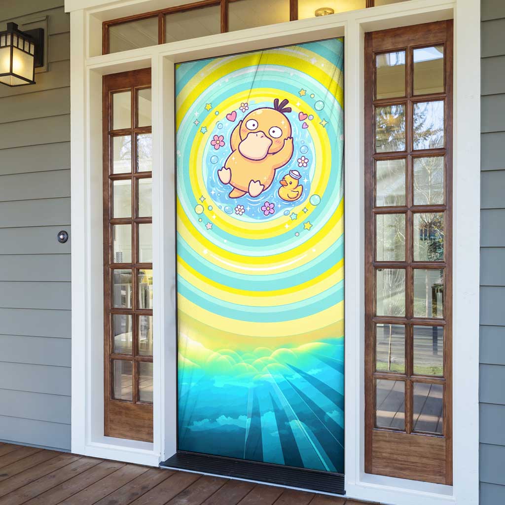 Psyduck Door Cover Vibrant Kawaii Splash Art