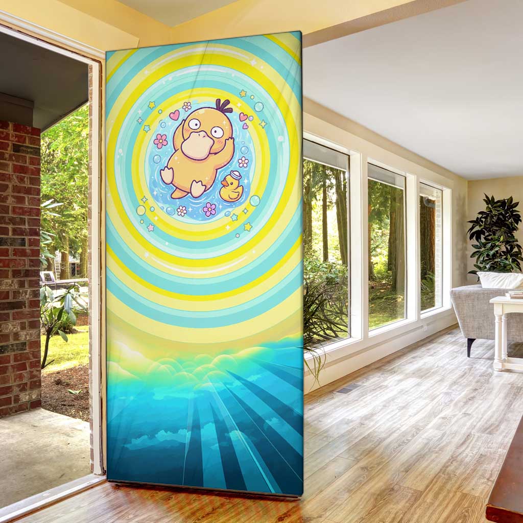 Psyduck Door Cover Vibrant Kawaii Splash Art