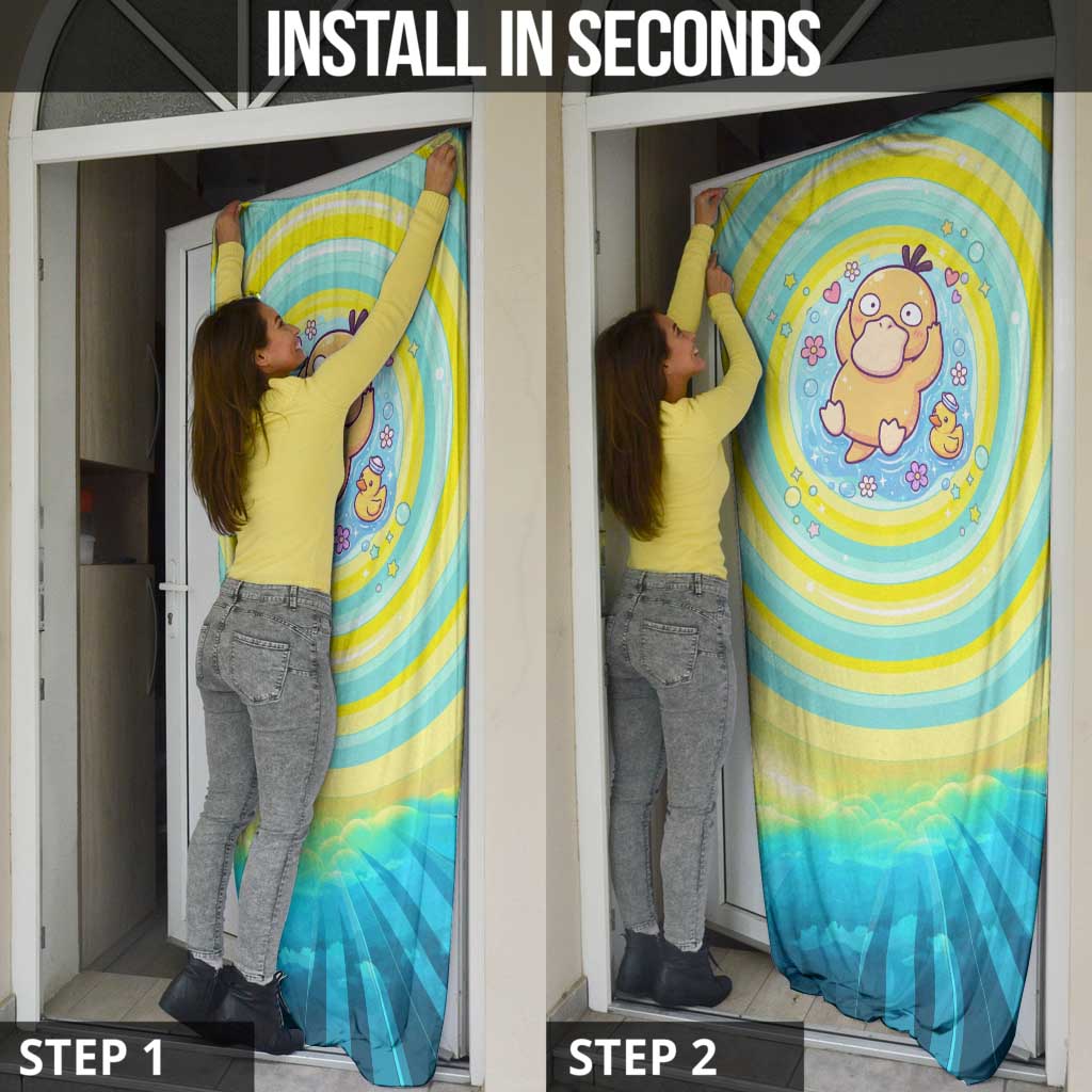 Psyduck Door Cover Vibrant Kawaii Splash Art