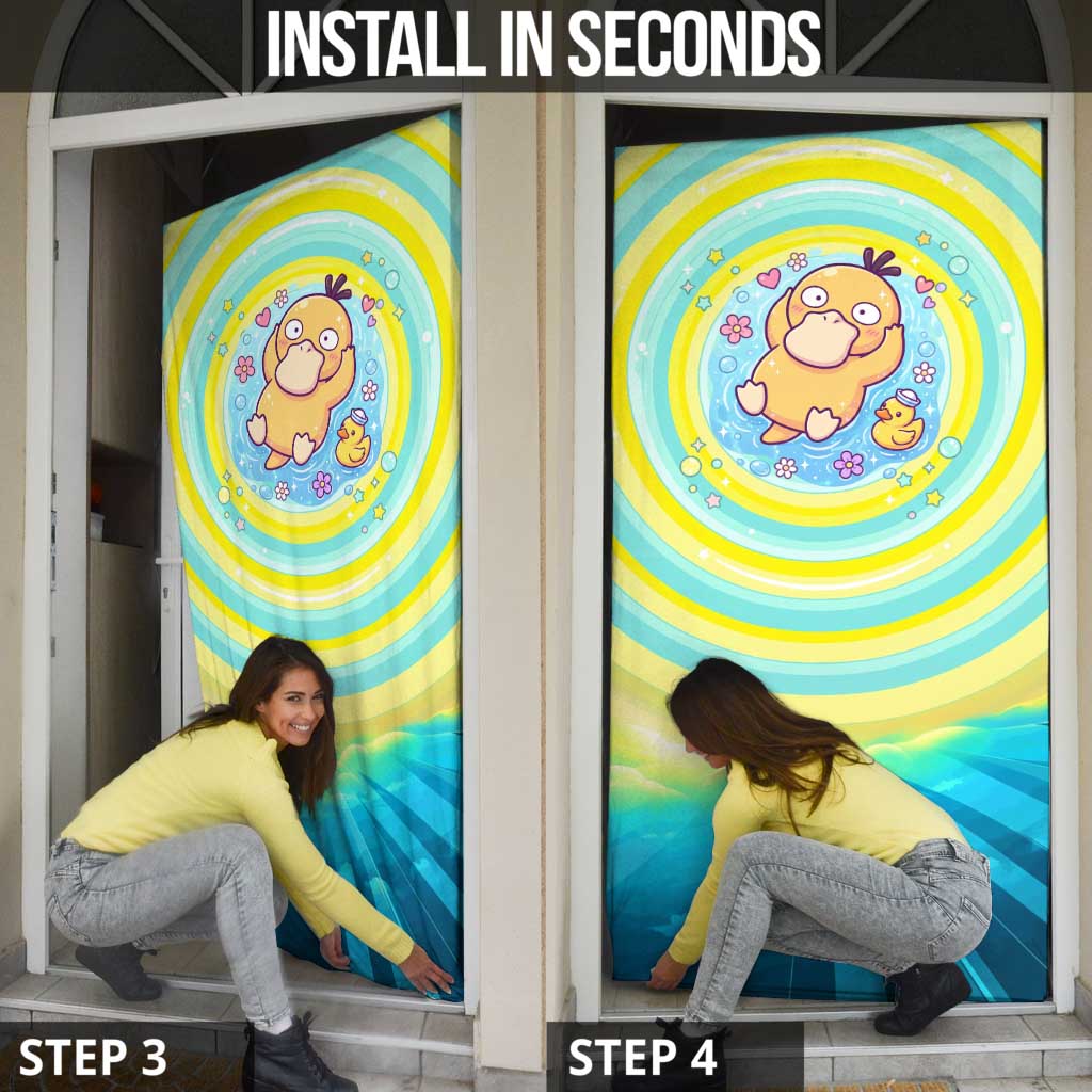 Psyduck Door Cover Vibrant Kawaii Splash Art