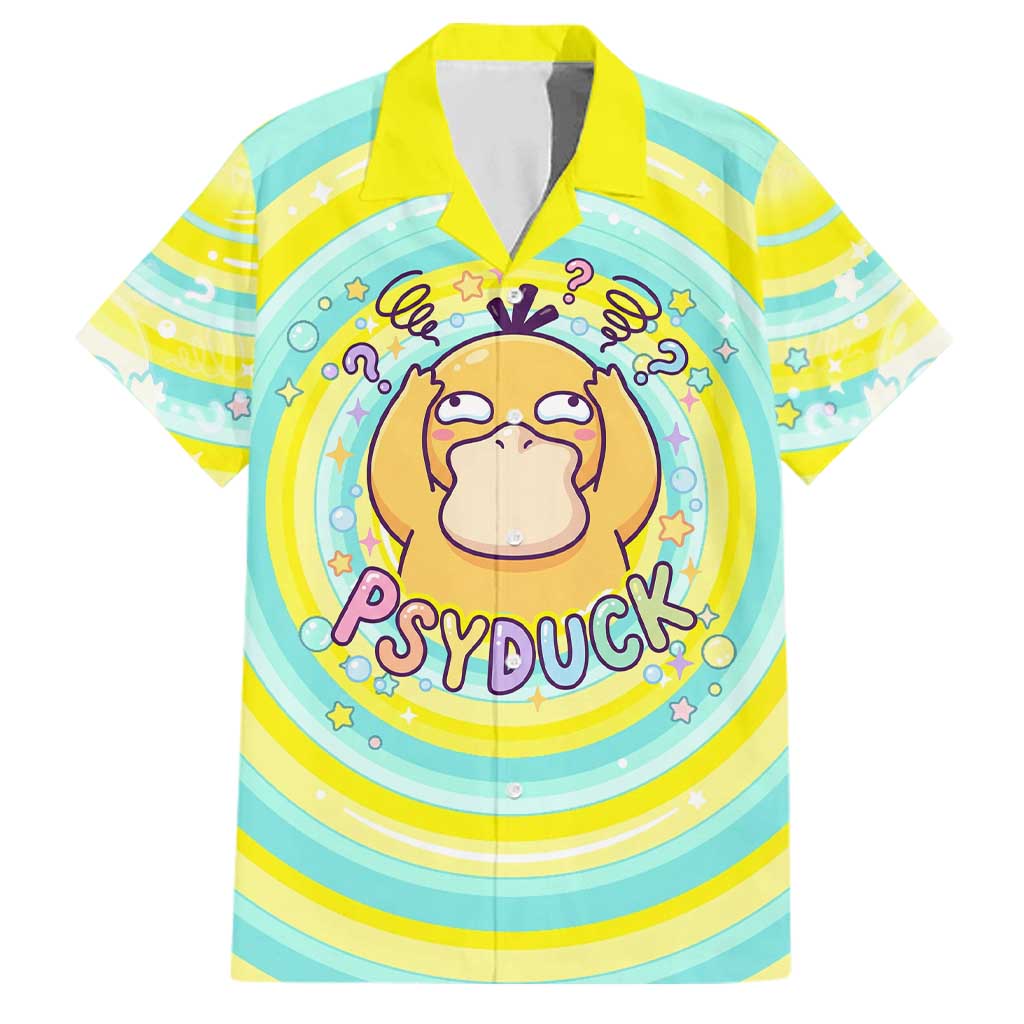 Psyduck Family Matching Puletasi and Hawaiian Shirt Vibrant Kawaii Splash Art
