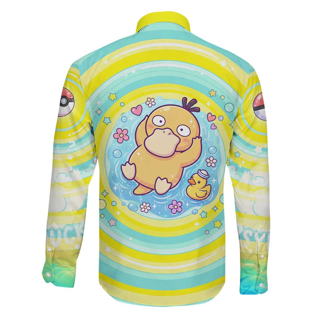 Psyduck Family Matching Summer Maxi Dress and Hawaiian Shirt Vibrant Kawaii Splash Art